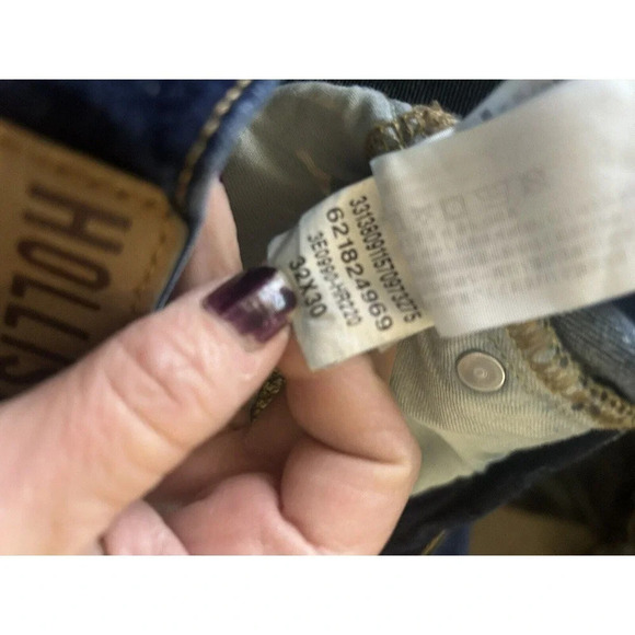 Hollister Jeans Mens 32X30 Advanced Stretch Skinny Dark Wash - Picture 9 of 10